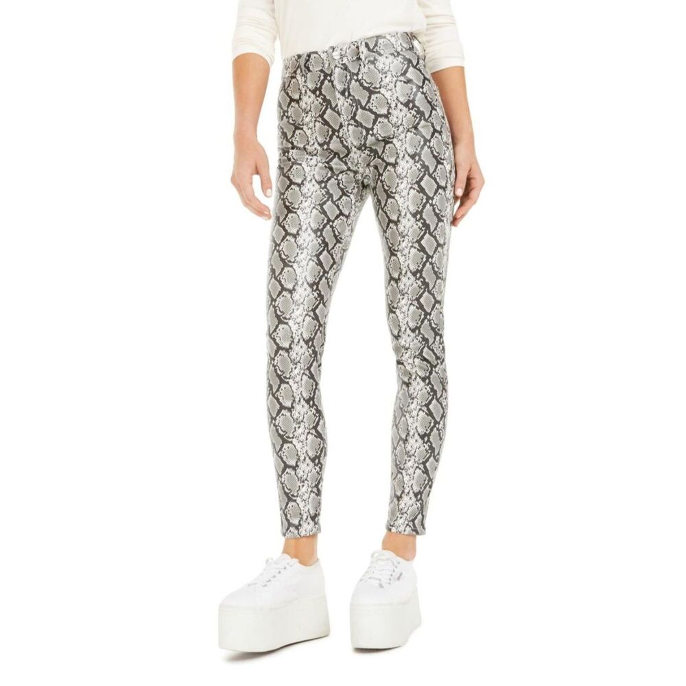 Kendall + Kylie Skyscraper HighRise Faux Leather Snakeskin Skinny Pant Sz 25 NEW